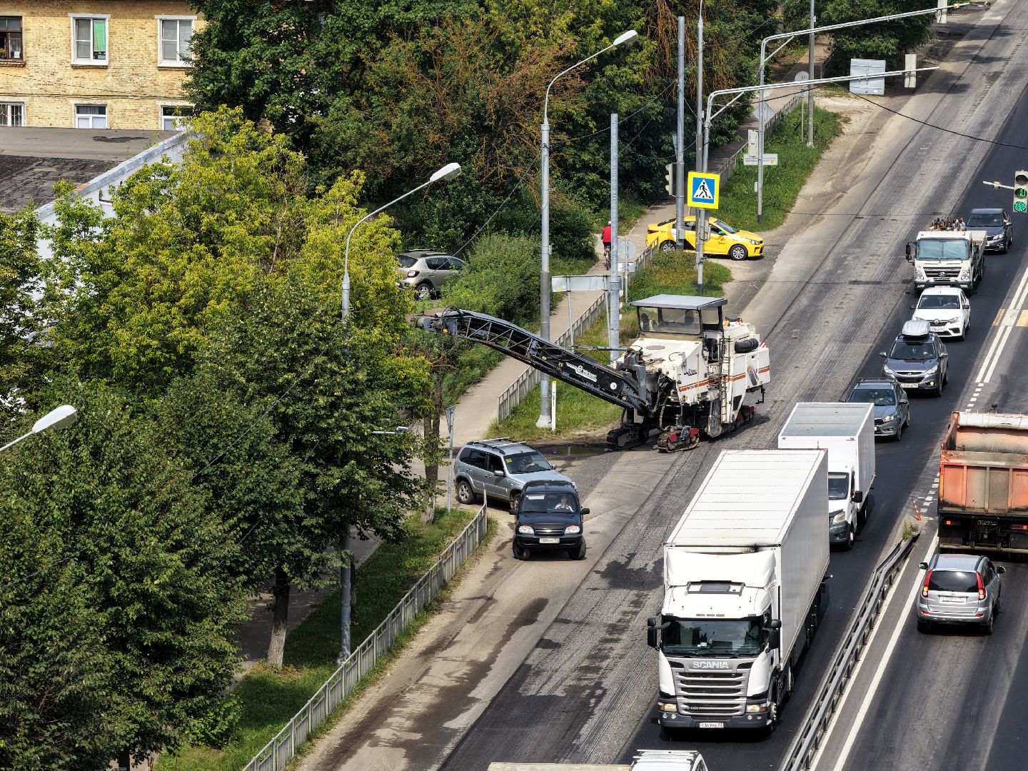 видео с коптера, ремонт дороги орехово-зуево, ремонт А-108,