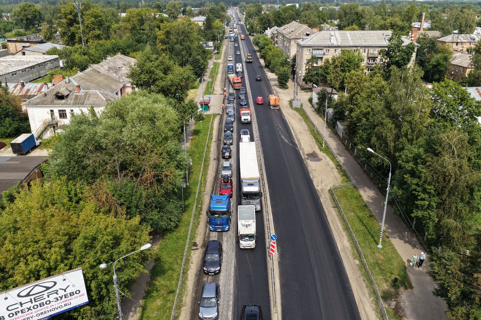 видео с коптера, ремонт дороги орехово-зуево, ремонт А-108,