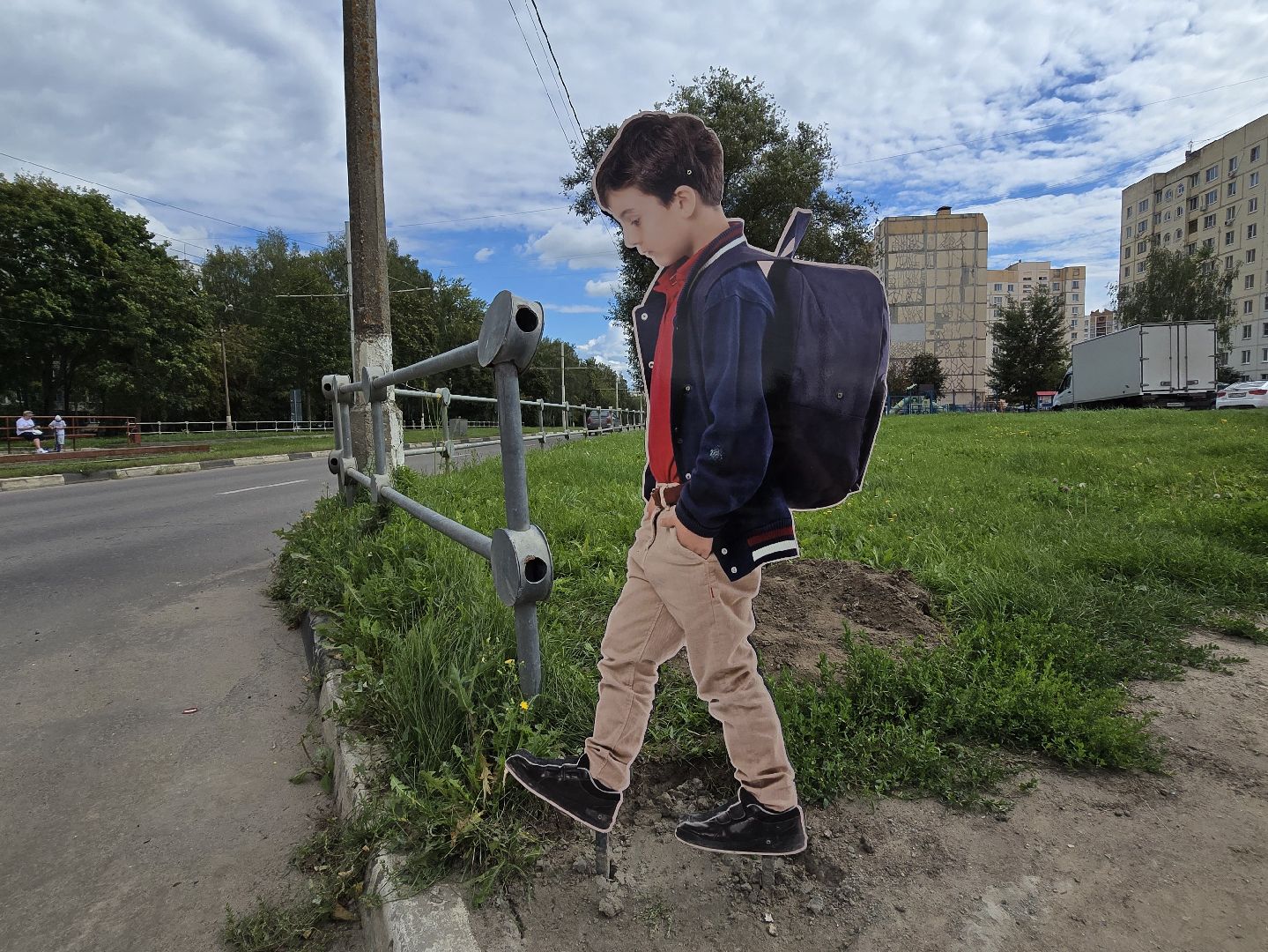 Коломна,пешеходный переход, макеты школьников, подготовка к 1 сентября,