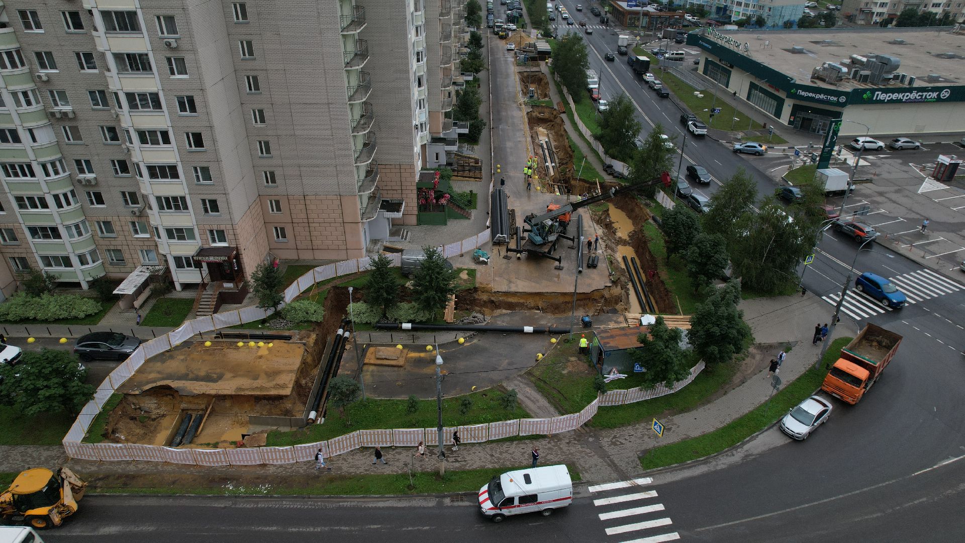 видео с коптера, модернизация теплосетей, теплосети видное,