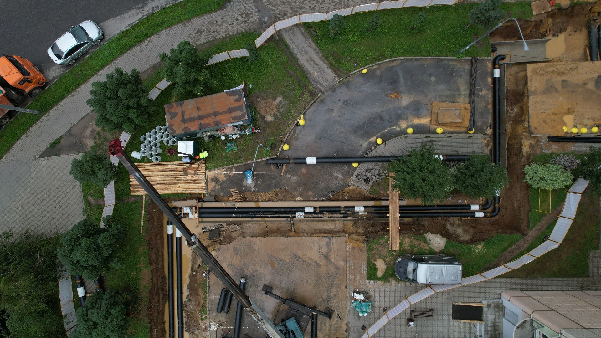 видео с коптера, модернизация теплосетей, теплосети видное,