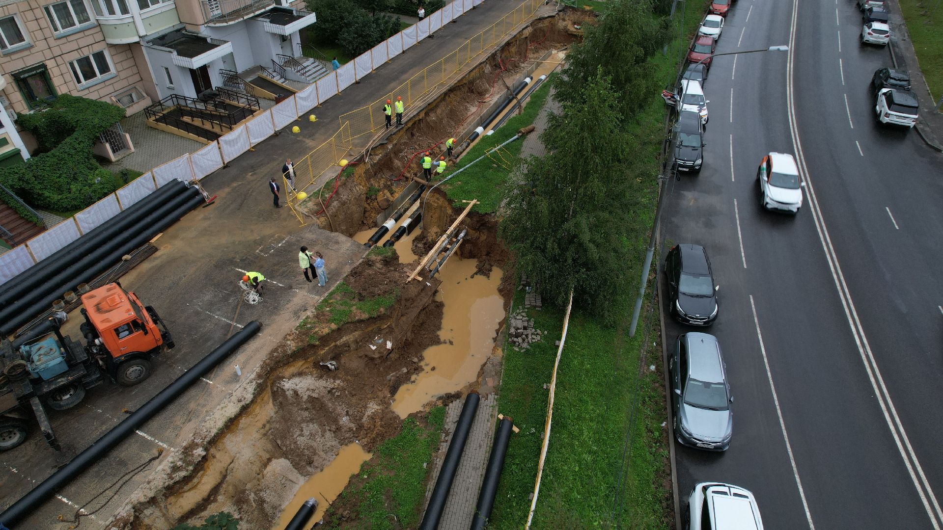 видео с коптера, модернизация теплосетей, теплосети видное,