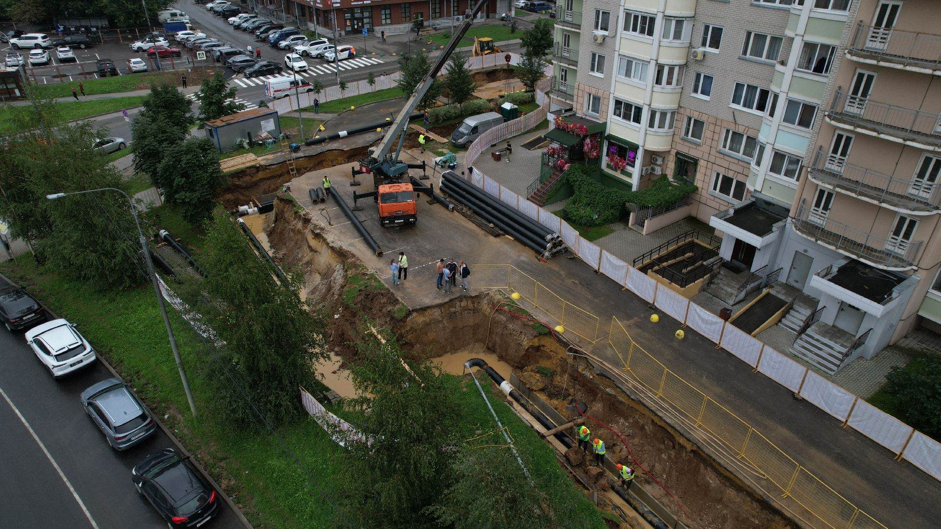 видео с коптера, модернизация теплосетей, теплосети видное,