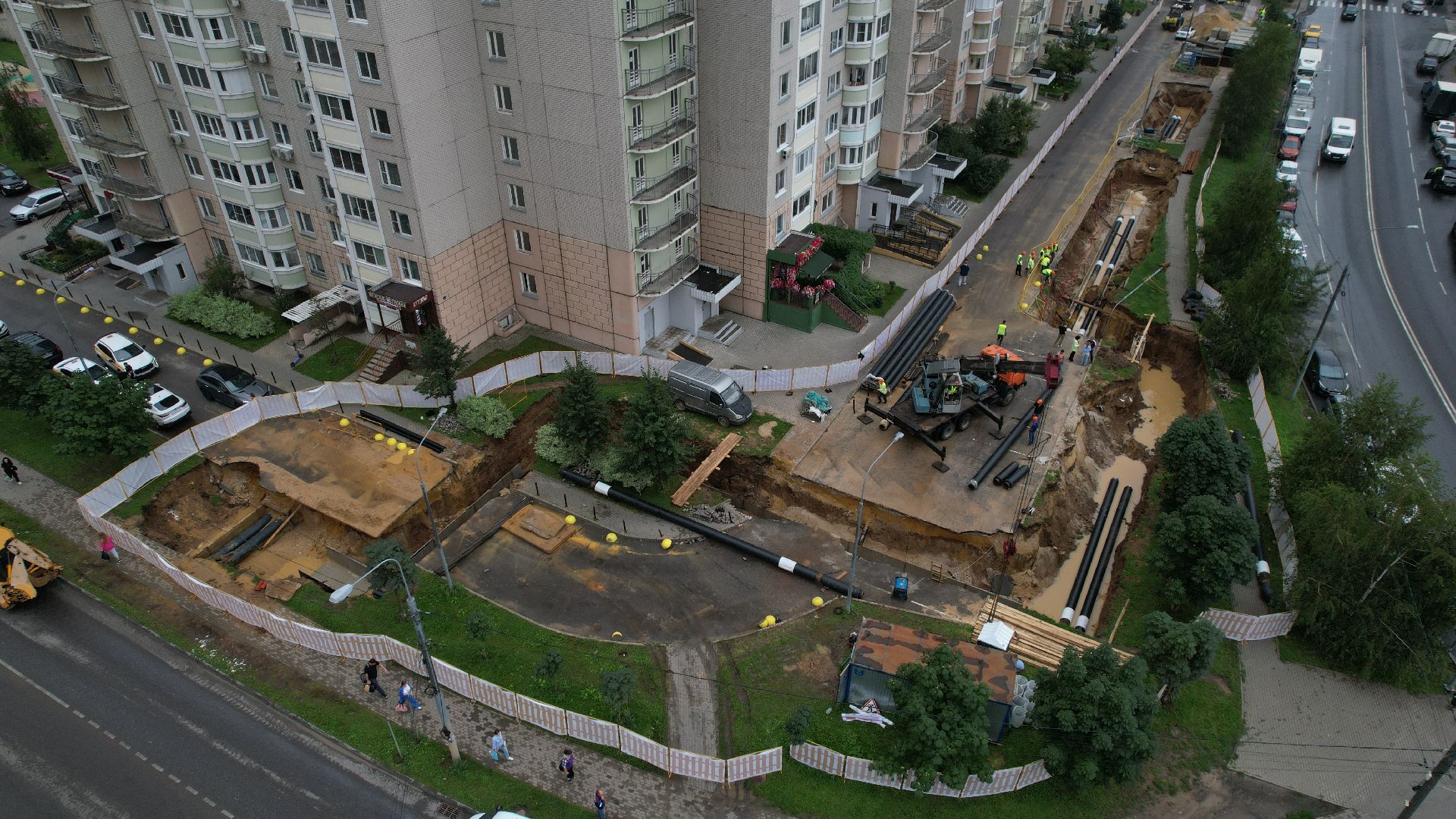 видео с коптера, модернизация теплосетей, теплосети видное,