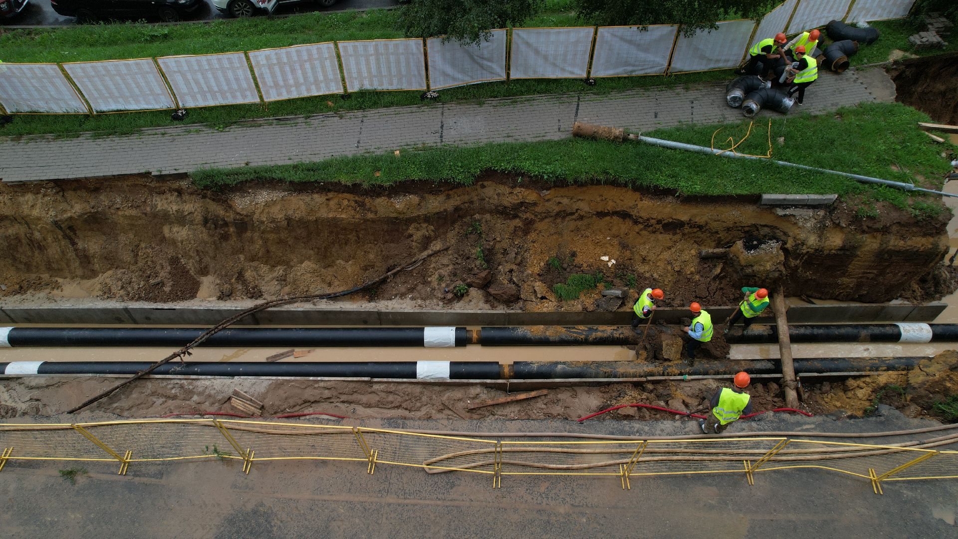 видео с коптера, модернизация теплосетей, теплосети видное,