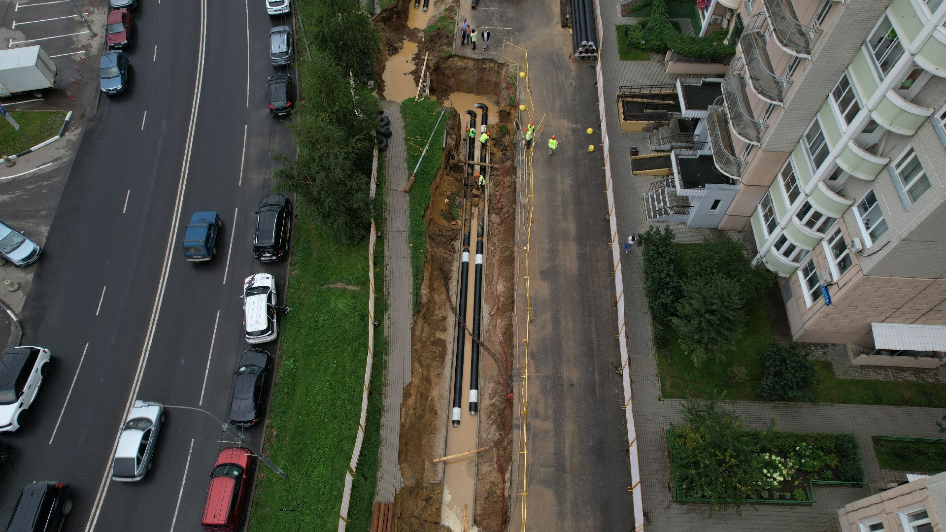 видео с коптера, модернизация теплосетей, теплосети видное,