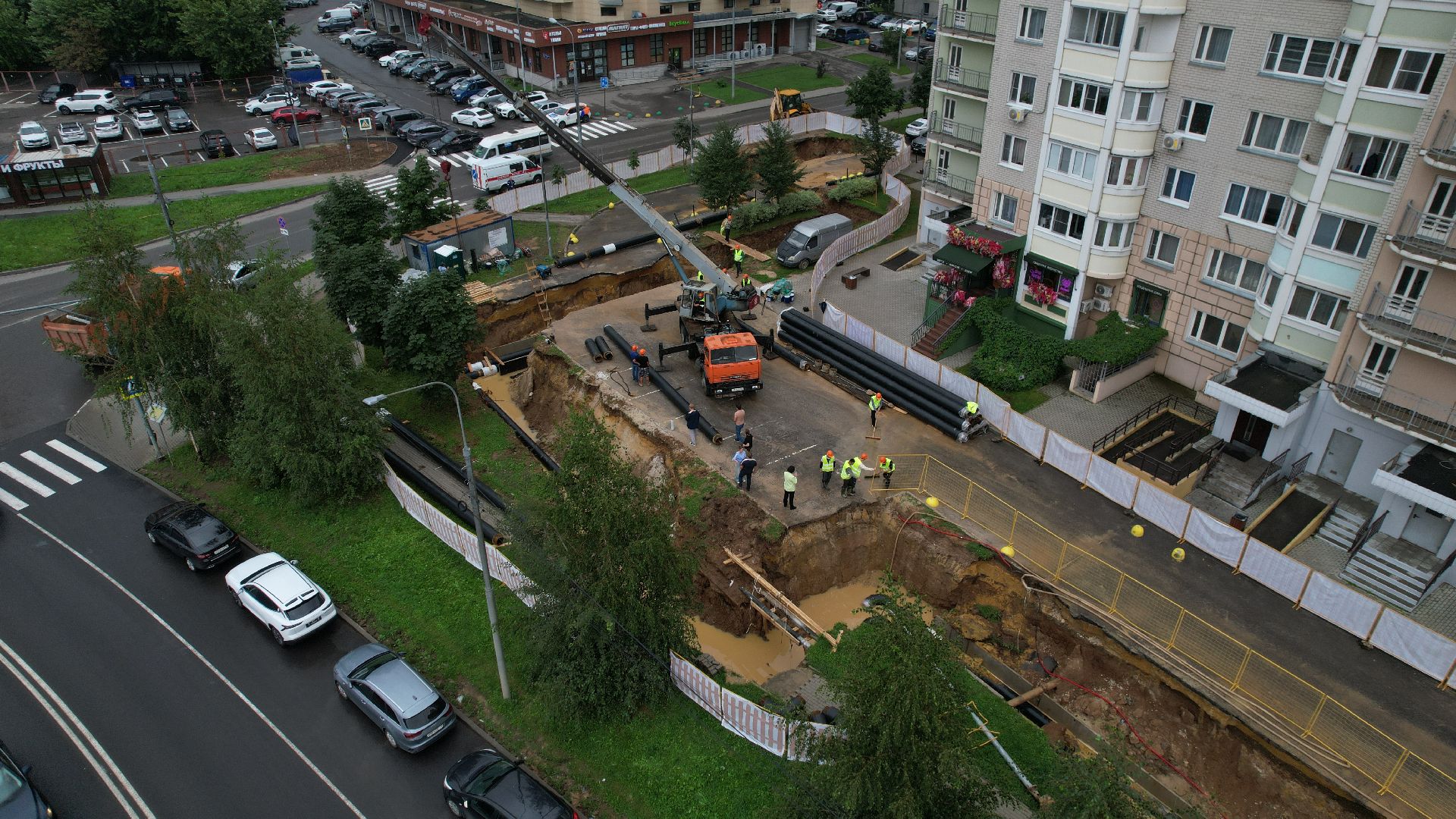 видео с коптера, модернизация теплосетей, теплосети видное,