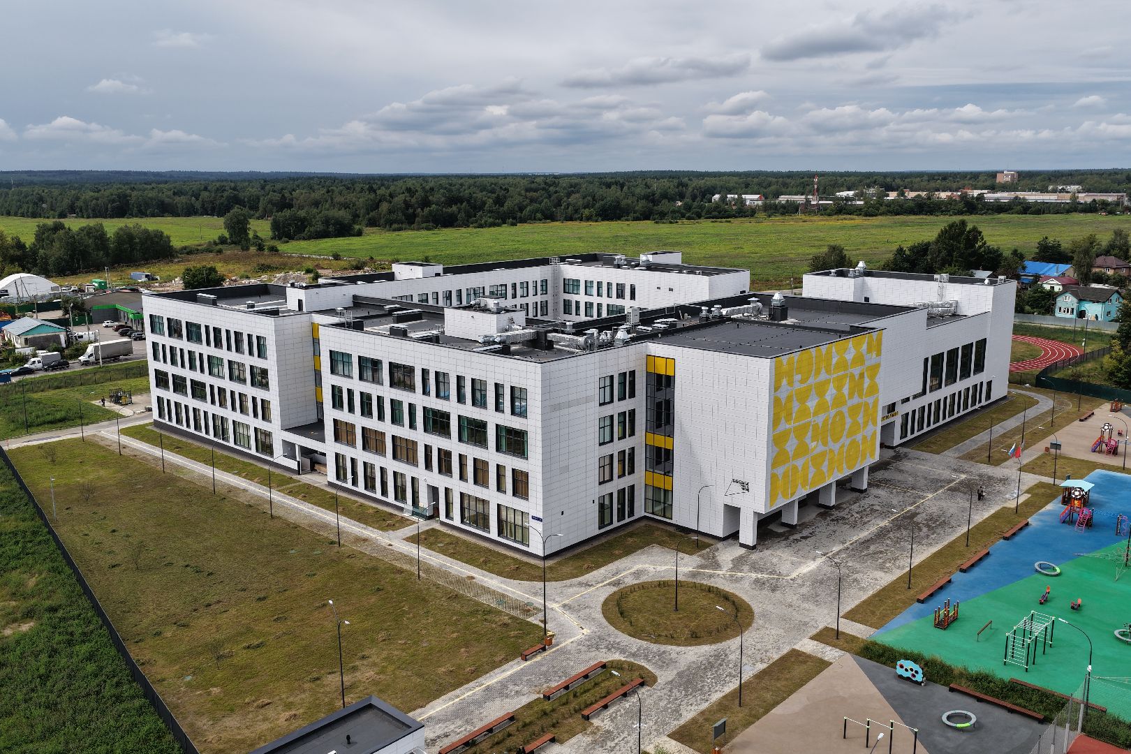 видео с коптера, новая школа в мытищах, школа в сухарево, образование в мытищах,