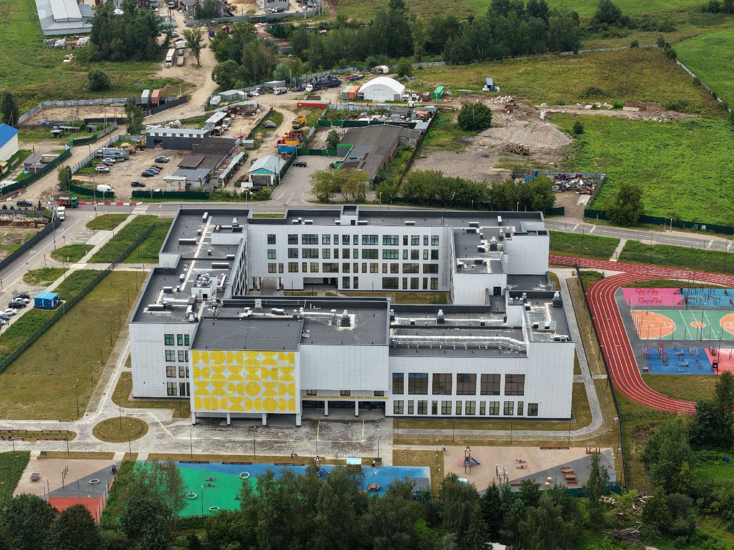 видео с коптера, новая школа в мытищах, школа в сухарево, образование в мытищах,