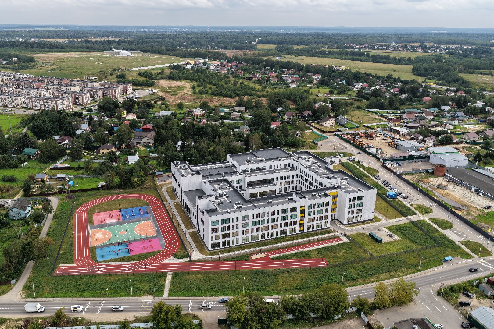 видео с коптера, новая школа в мытищах, школа в сухарево, образование в мытищах,
