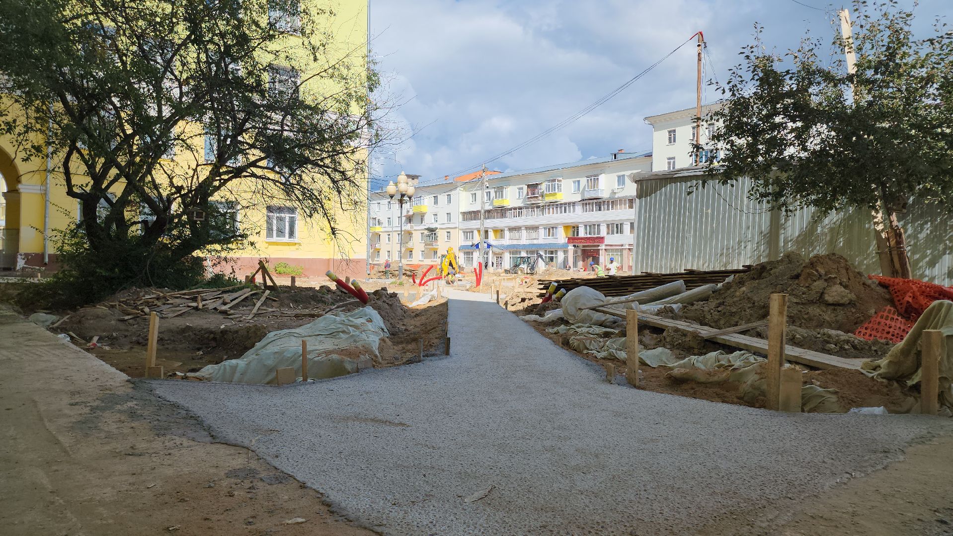 ступино, проспект победы, благоустройство, пешеходная зона, комфортная городская среда, тротуары, земляные работы,