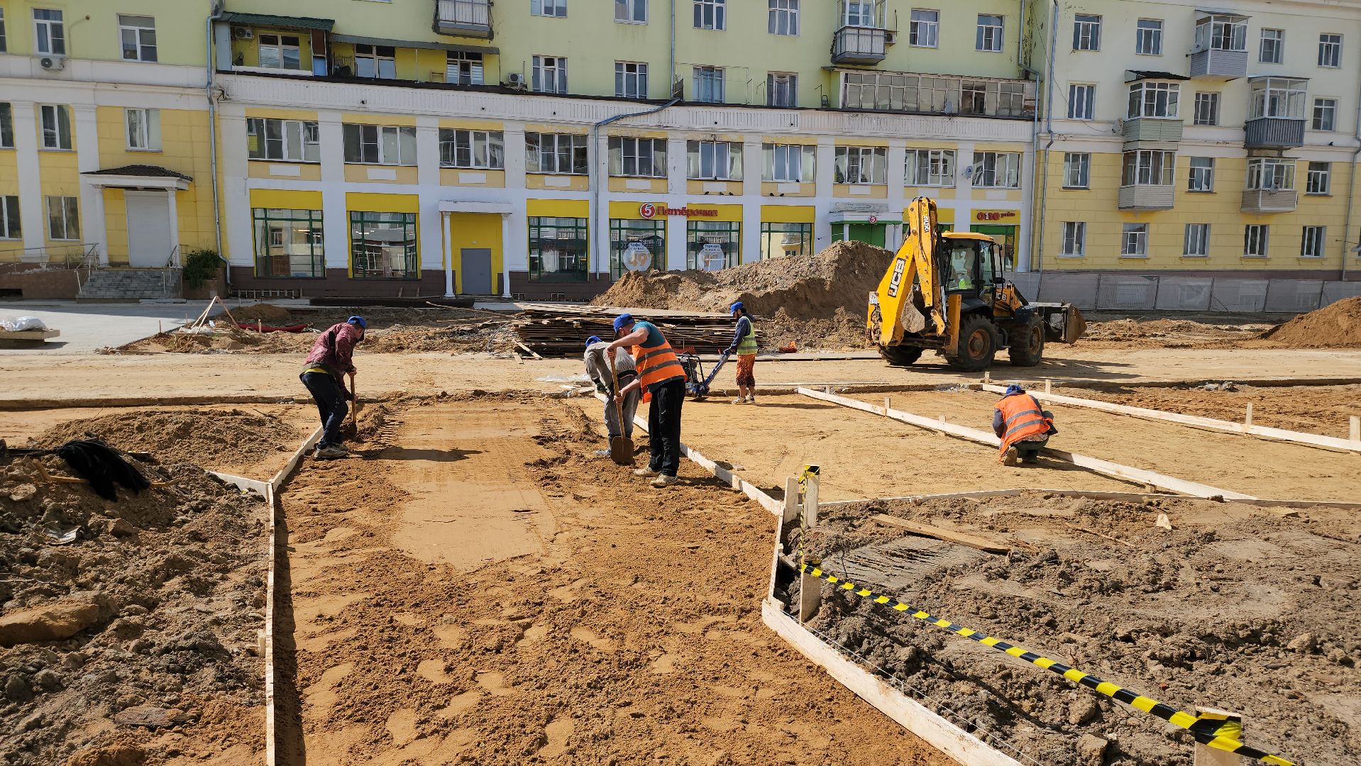 ступино, проспект победы, благоустройство, пешеходная зона, комфортная городская среда, тротуары, земляные работы,