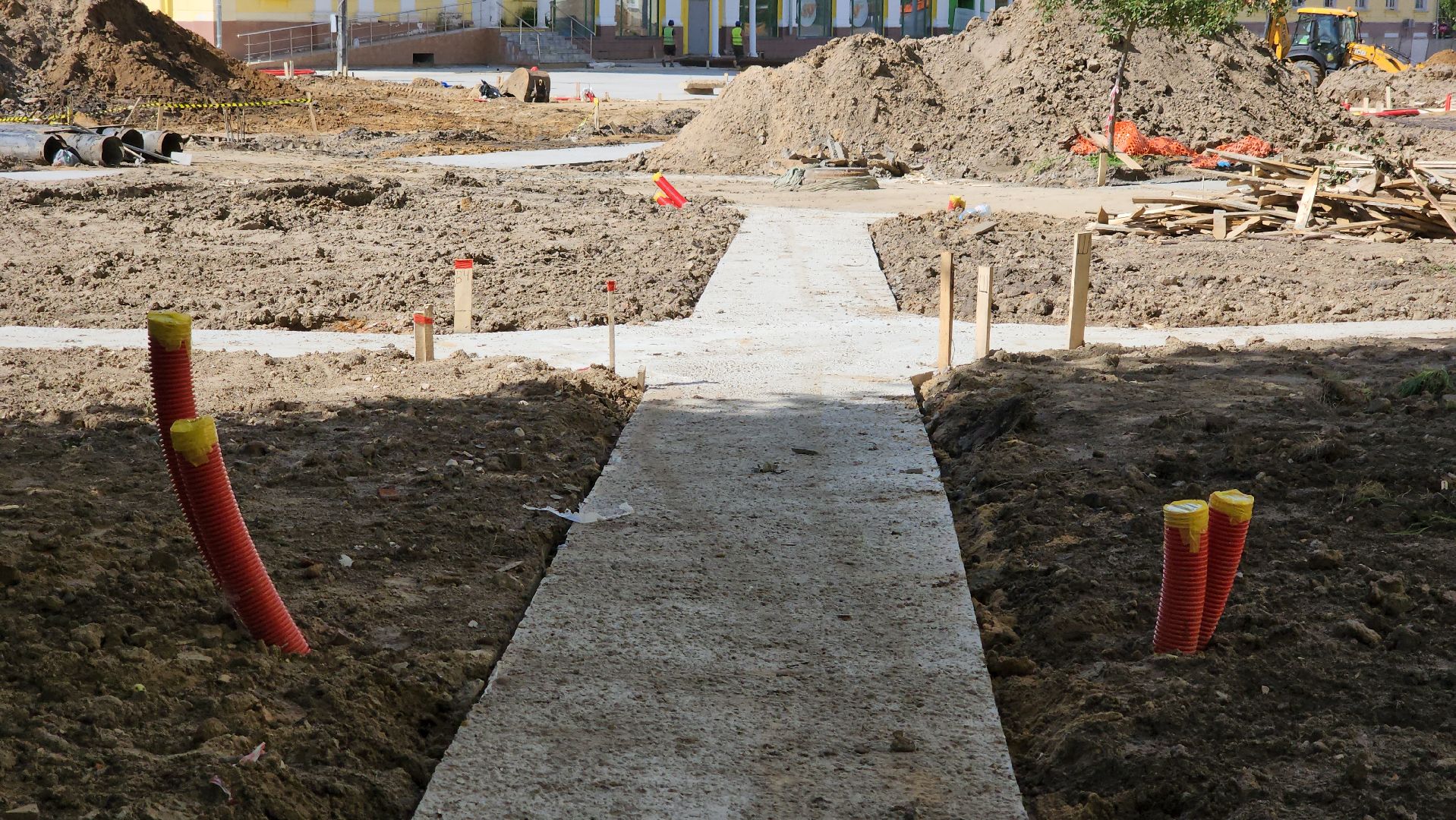 ступино, проспект победы, благоустройство, пешеходная зона, комфортная городская среда, тротуары, земляные работы,