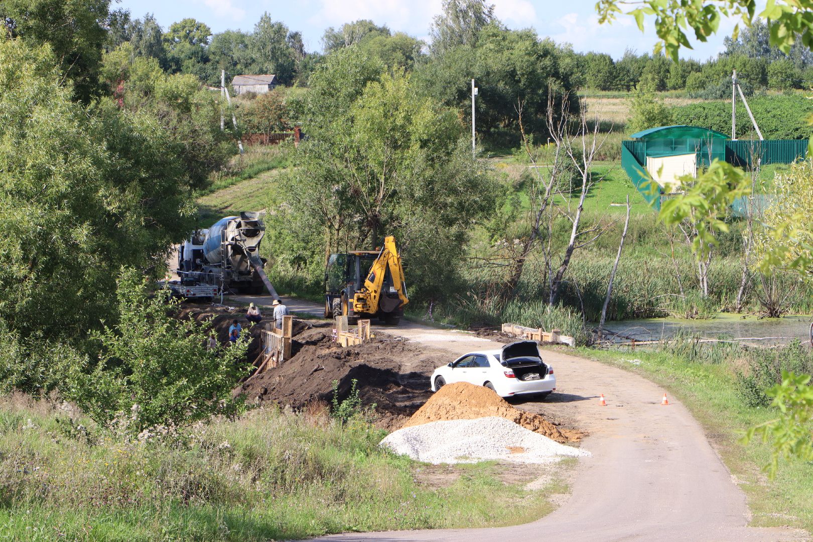 серебряные пруды, подхожее, ремонт плотины,