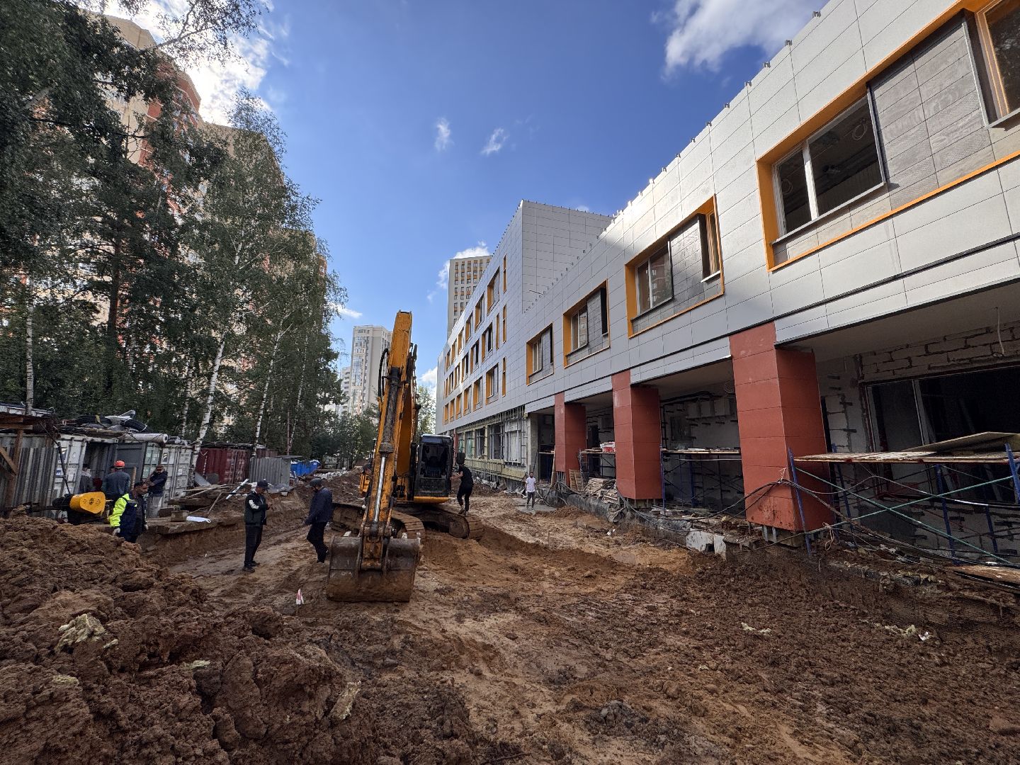 Строителство пристройки на 950 мест, Школа в Немчиновке, Одинцово, Строительство,