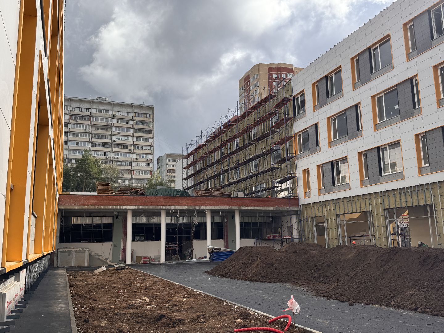 Строителство пристройки на 950 мест, Школа в Немчиновке, Одинцово, Строительство,