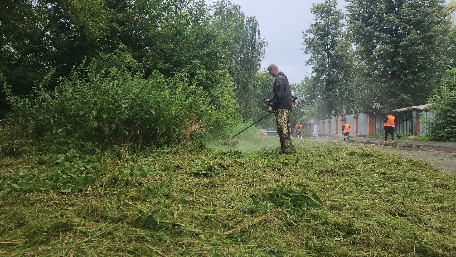 серпухов, улица центральная, комбинат благоустройства, покос травы в серпухове,