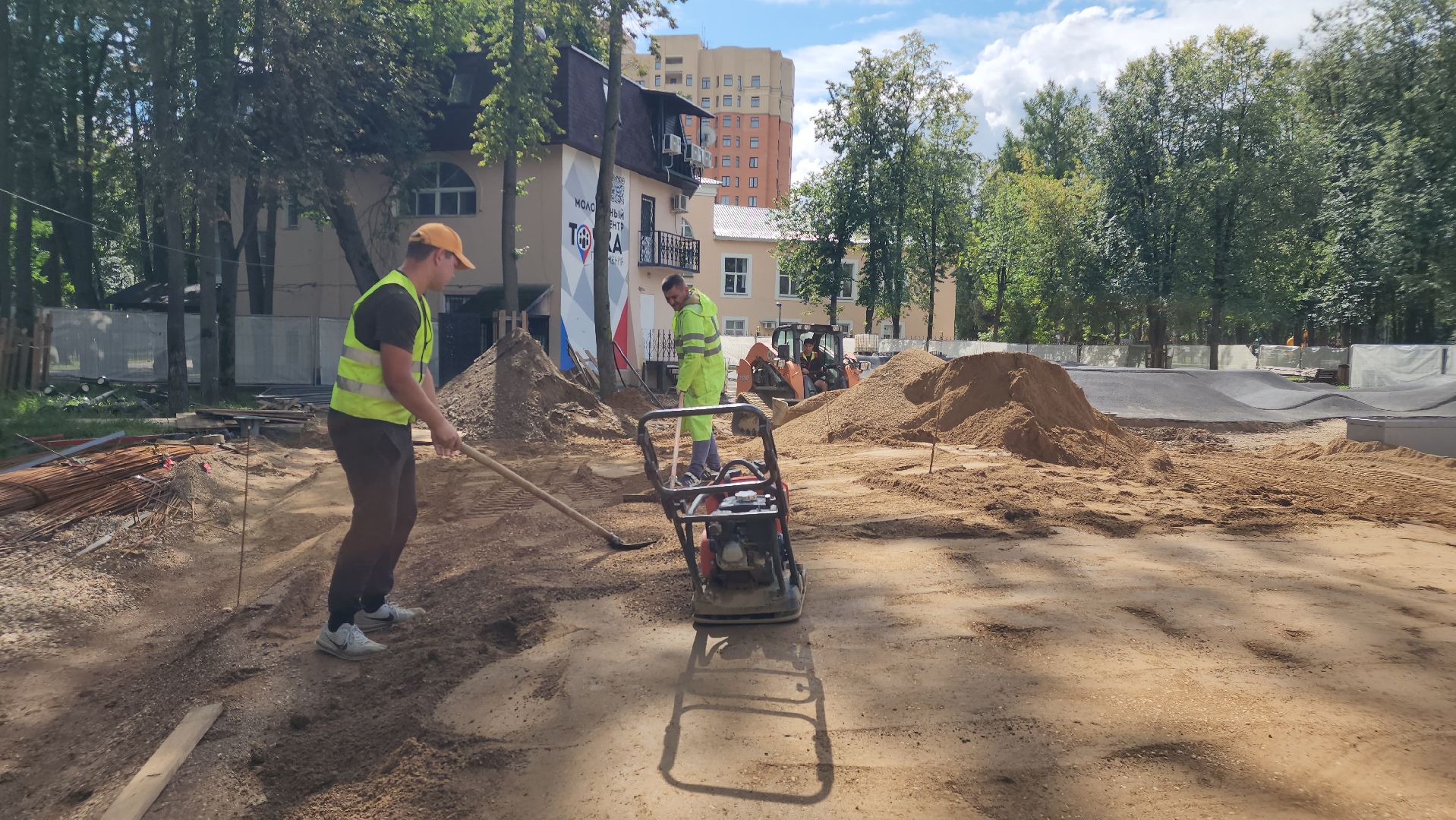 пушкино, пушкинский городской округ, центральный парк культуры и отдыха, скейт-площадка,  строительство,