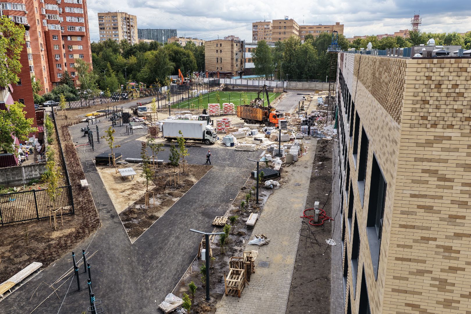 видео с коптера, новая школа в жулебино парк, новая школа в люберцах,
