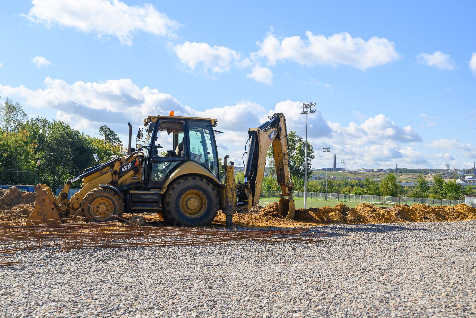 спорт, стадион полет, лыткарино, грейдирование гравия, футбол, футбольное поле,