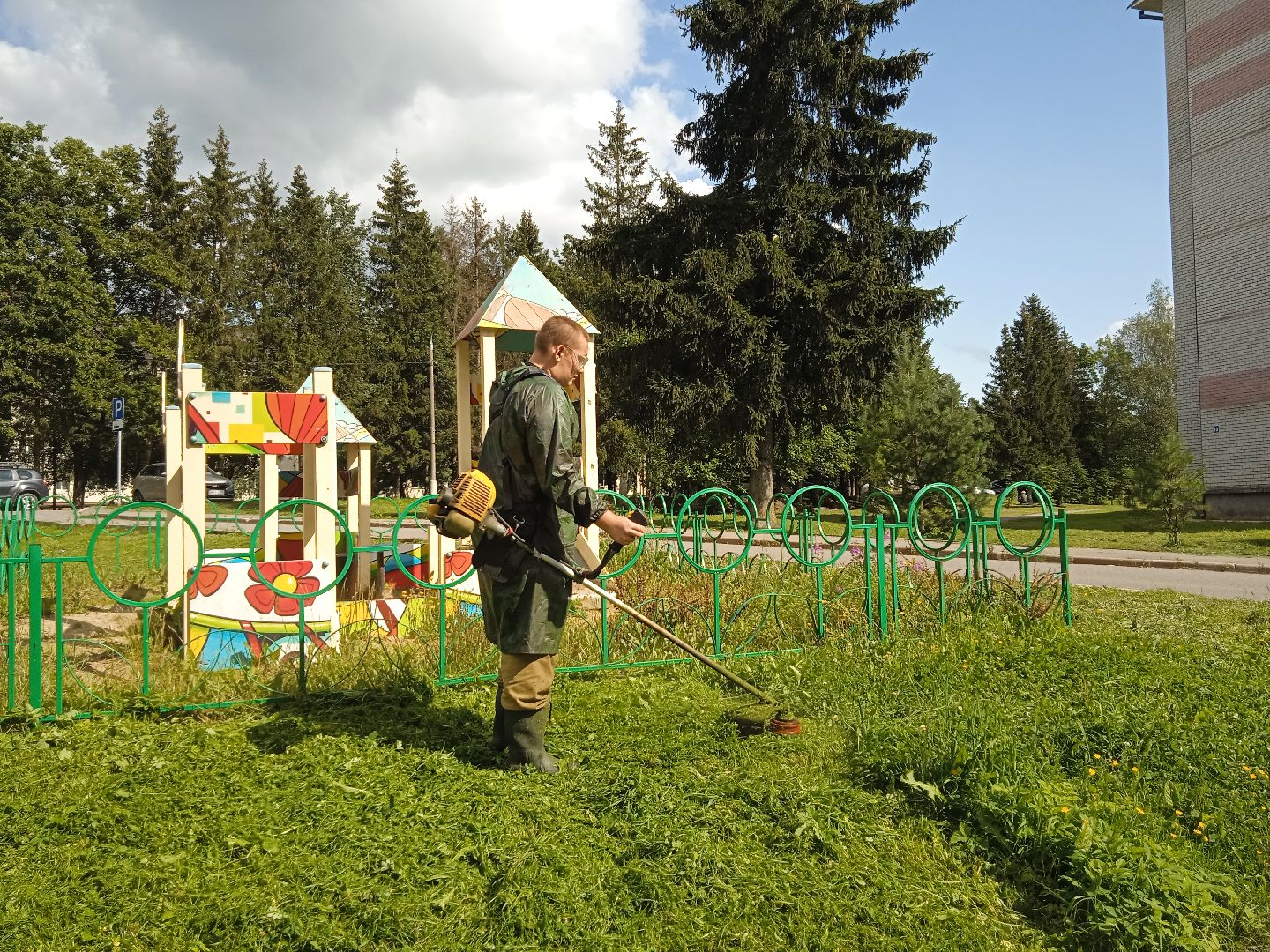 городской округ восход, благоустройство, жкх, газон, газонокосилка,