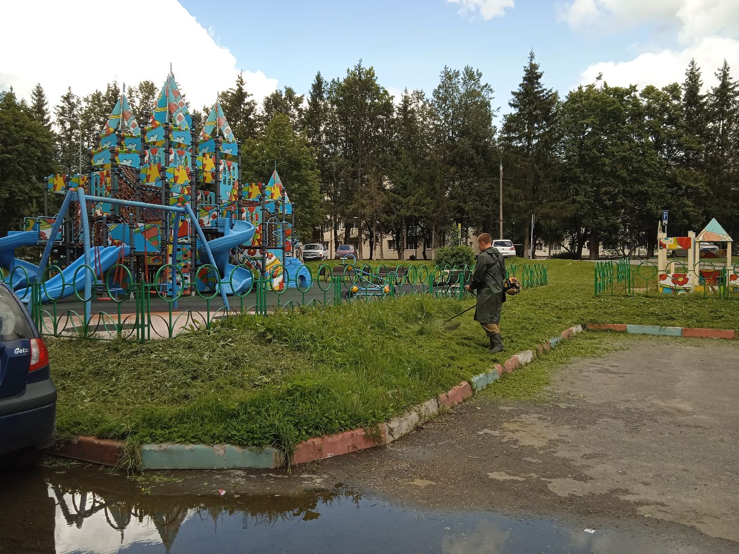 городской округ восход, благоустройство, жкх, газон, газонокосилка,