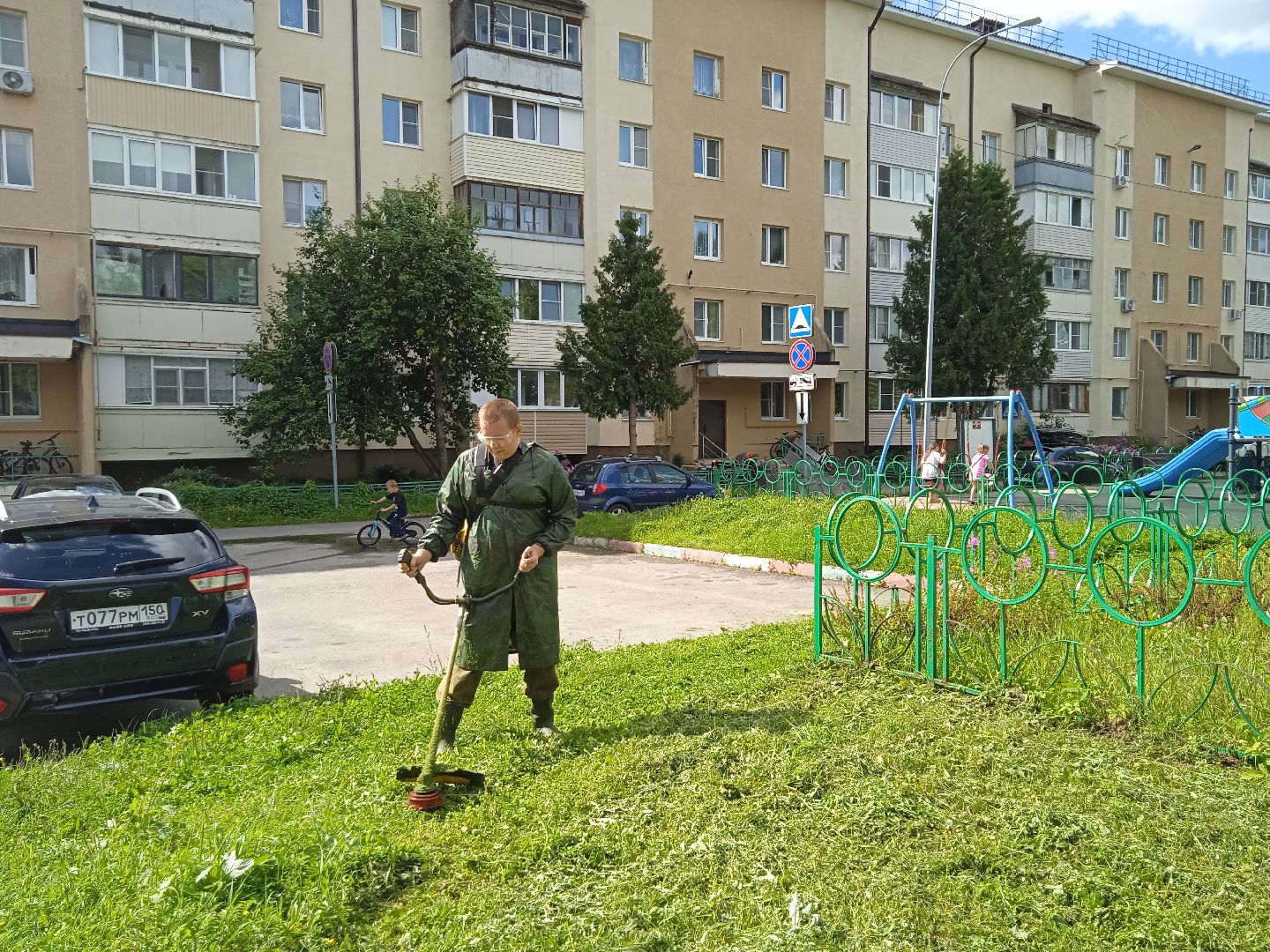 городской округ восход, благоустройство, жкх, газон, газонокосилка,