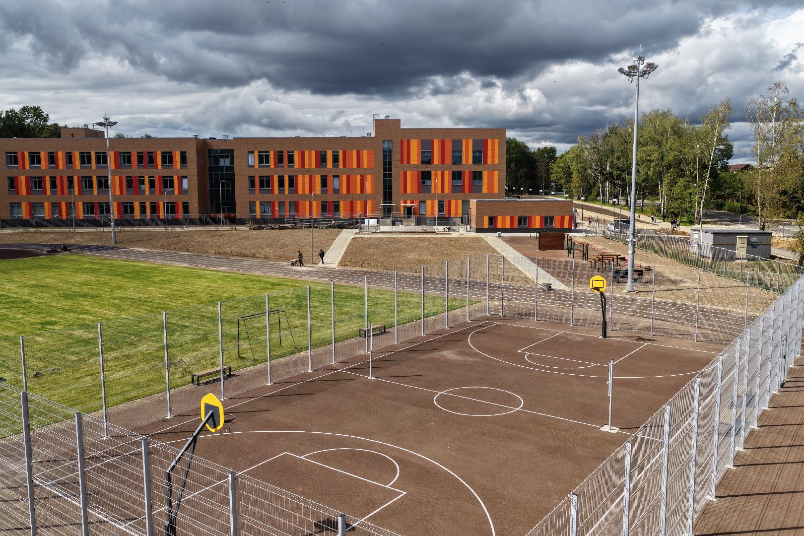 видео с коптера, школа в климовске,