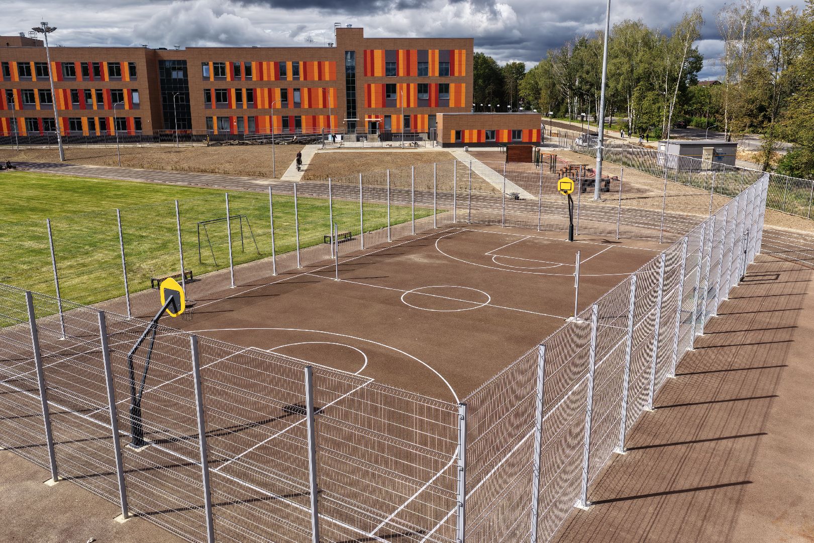 видео с коптера, школа в климовске,