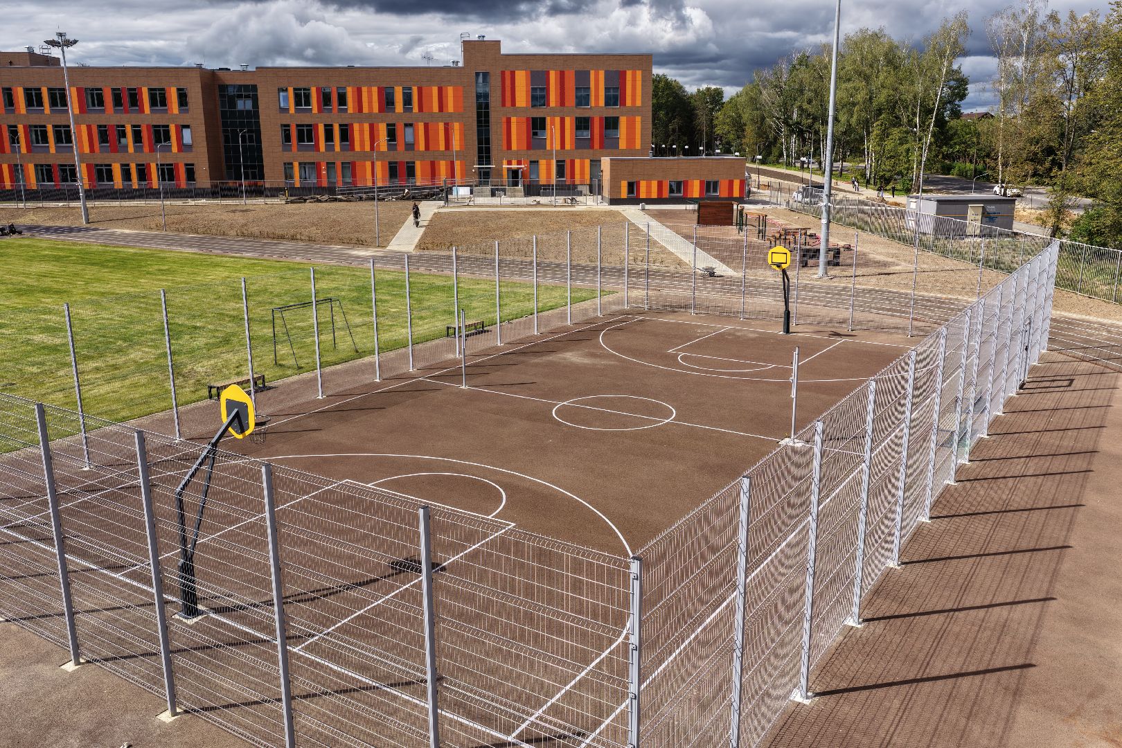 видео с коптера, школа в климовске,