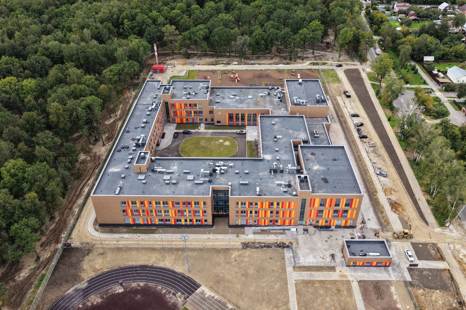 видео с коптера, школа в климовске,