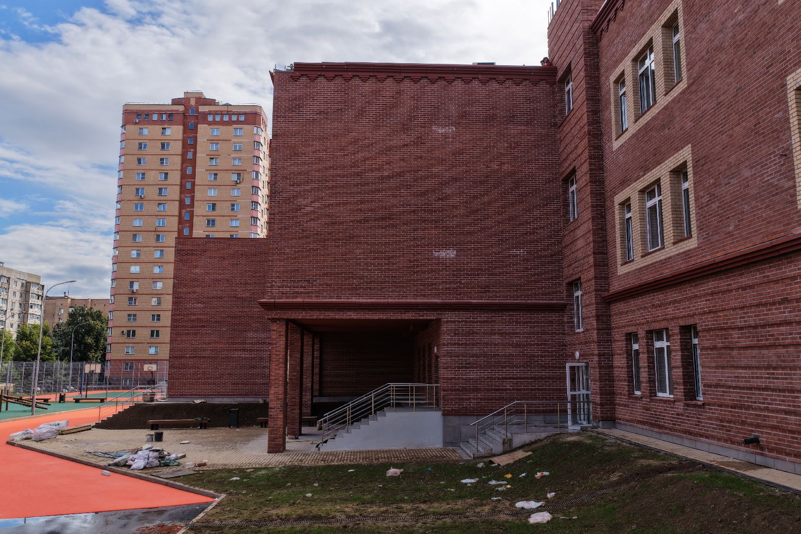 видео с коптера, пристройка к школе 3, образование в чехове,