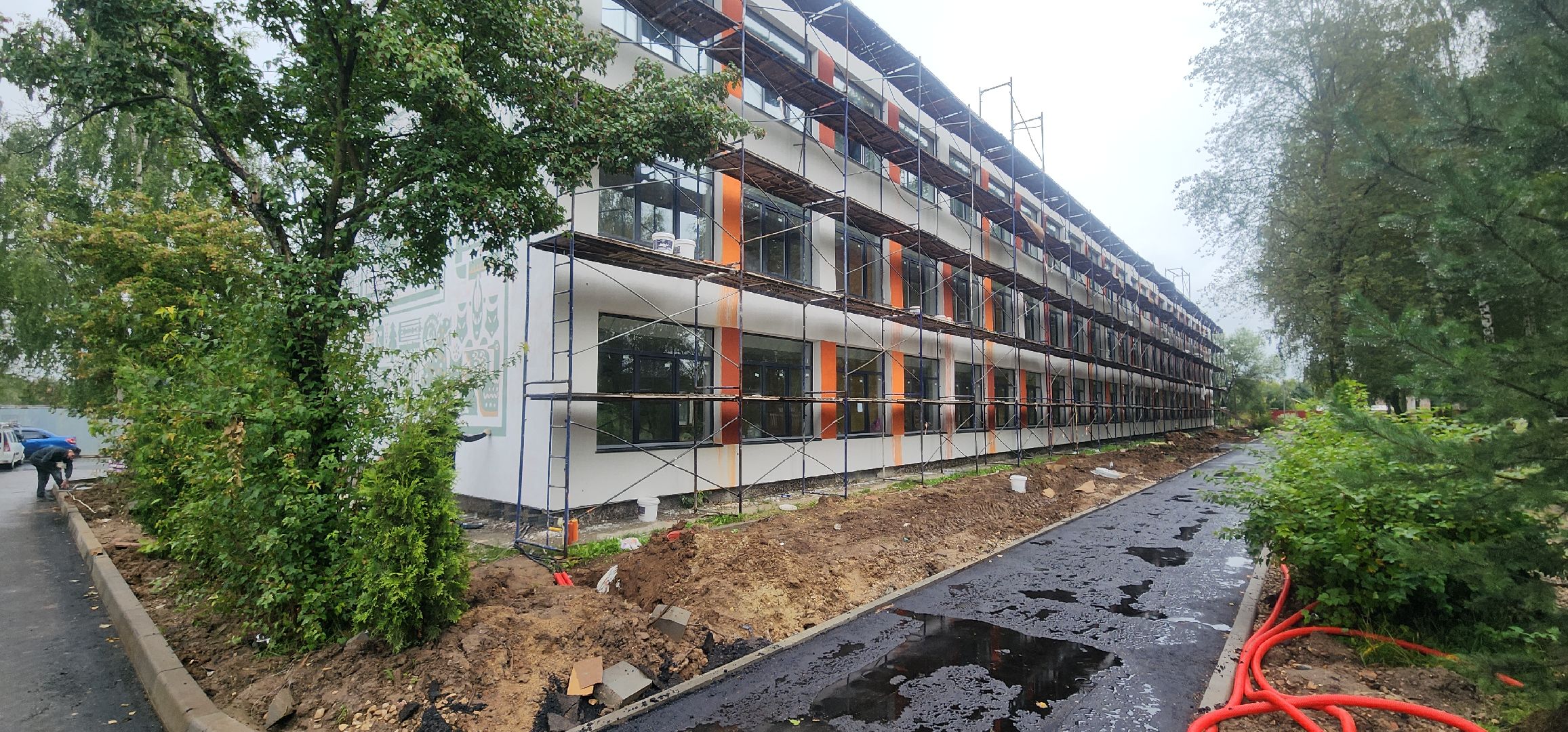 Благоустройство, Капитальный ремонт школы Голицыно, Строительство, Образование ,