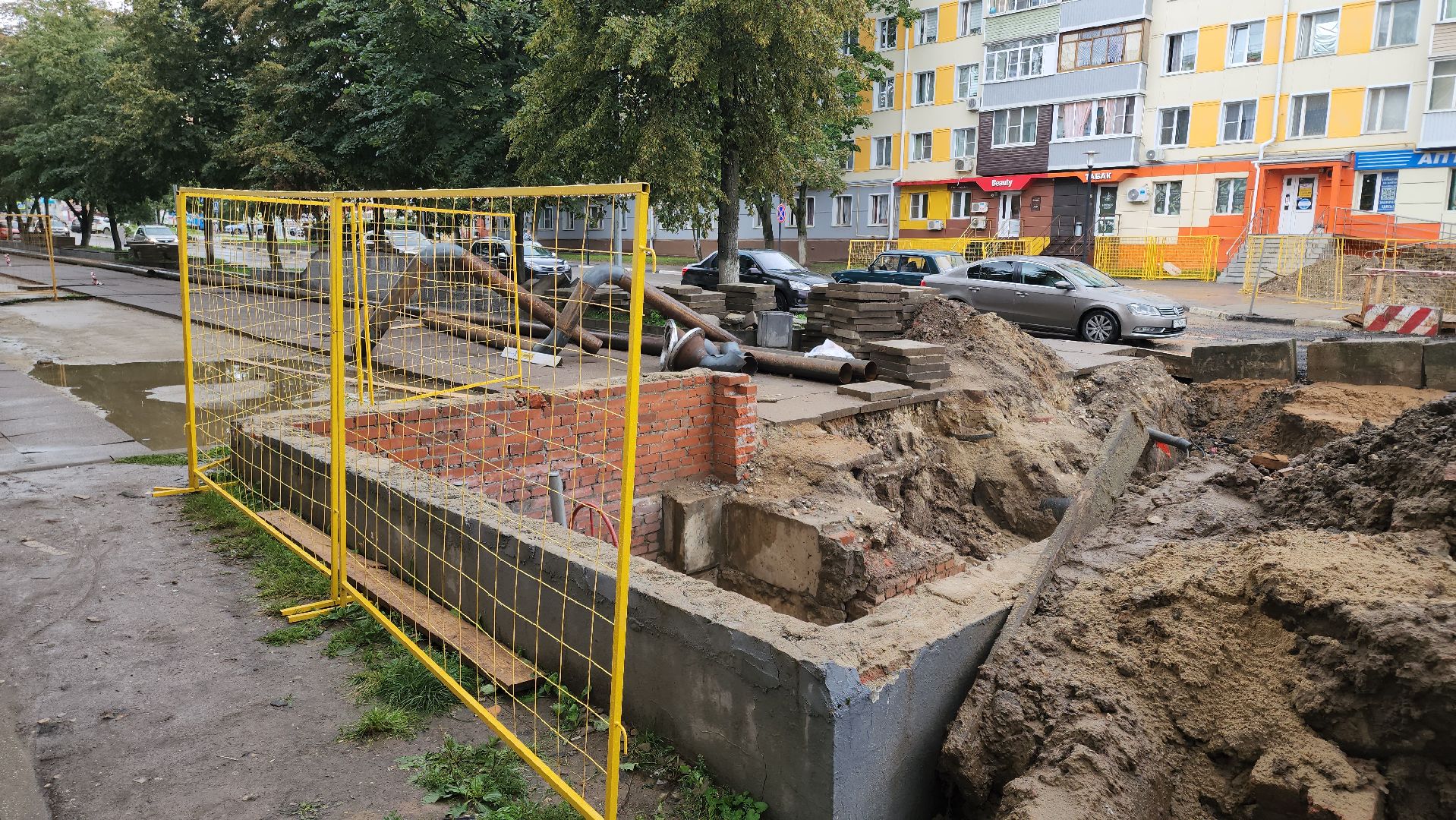 кашира, ремонт теплосети, транспорт, ограничение движения, строительные работы, теплотрасса, горячая вода,