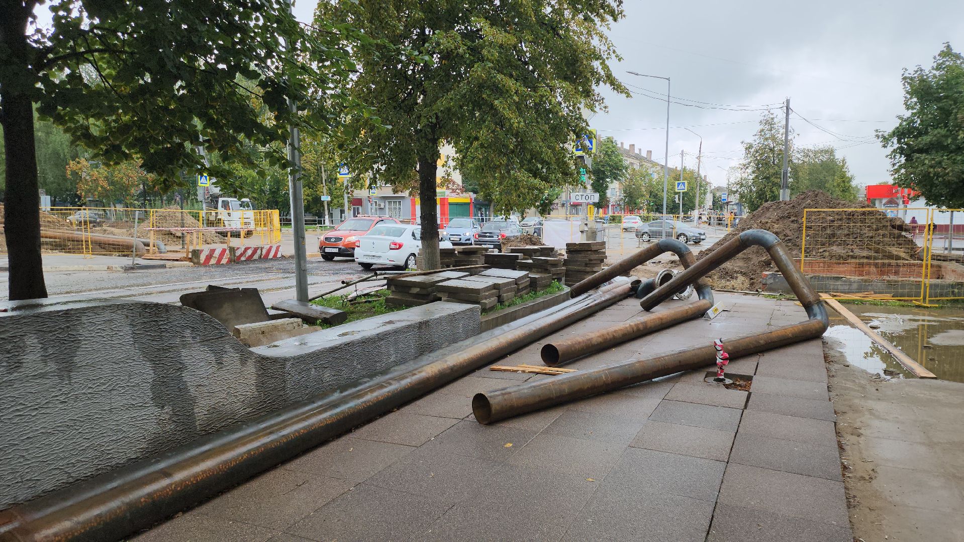 кашира, ремонт теплосети, транспорт, ограничение движения, строительные работы, теплотрасса, горячая вода,