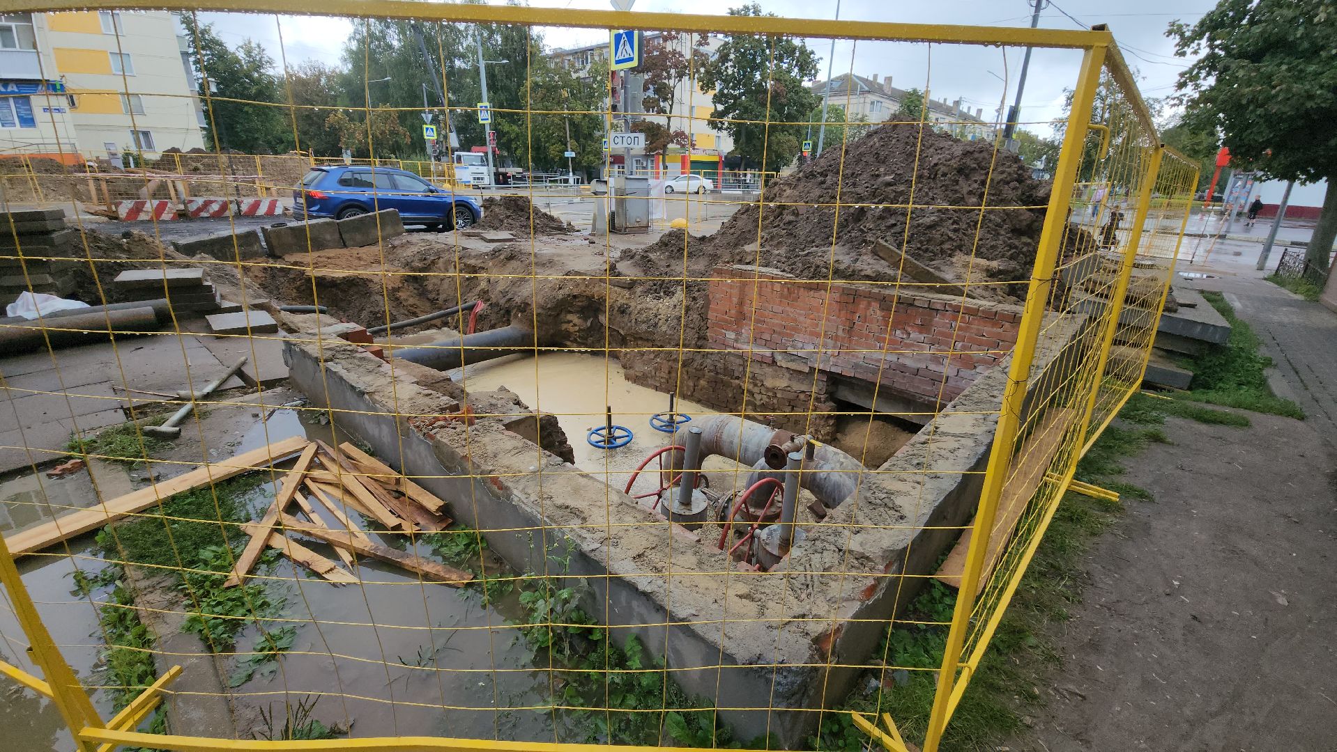 кашира, ремонт теплосети, транспорт, ограничение движения, строительные работы, теплотрасса, горячая вода,