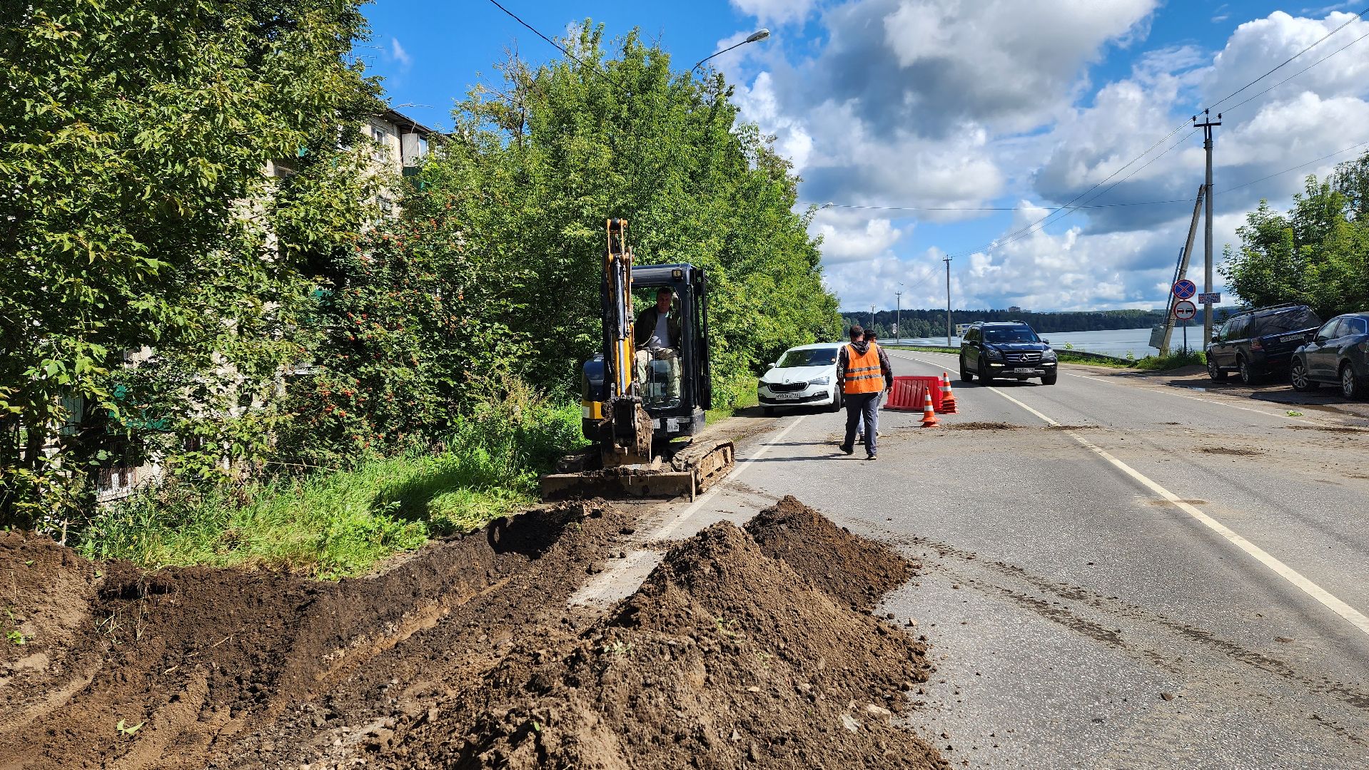 солнечногорск, тимоновское шоссе, дороги, строительство тротуара,