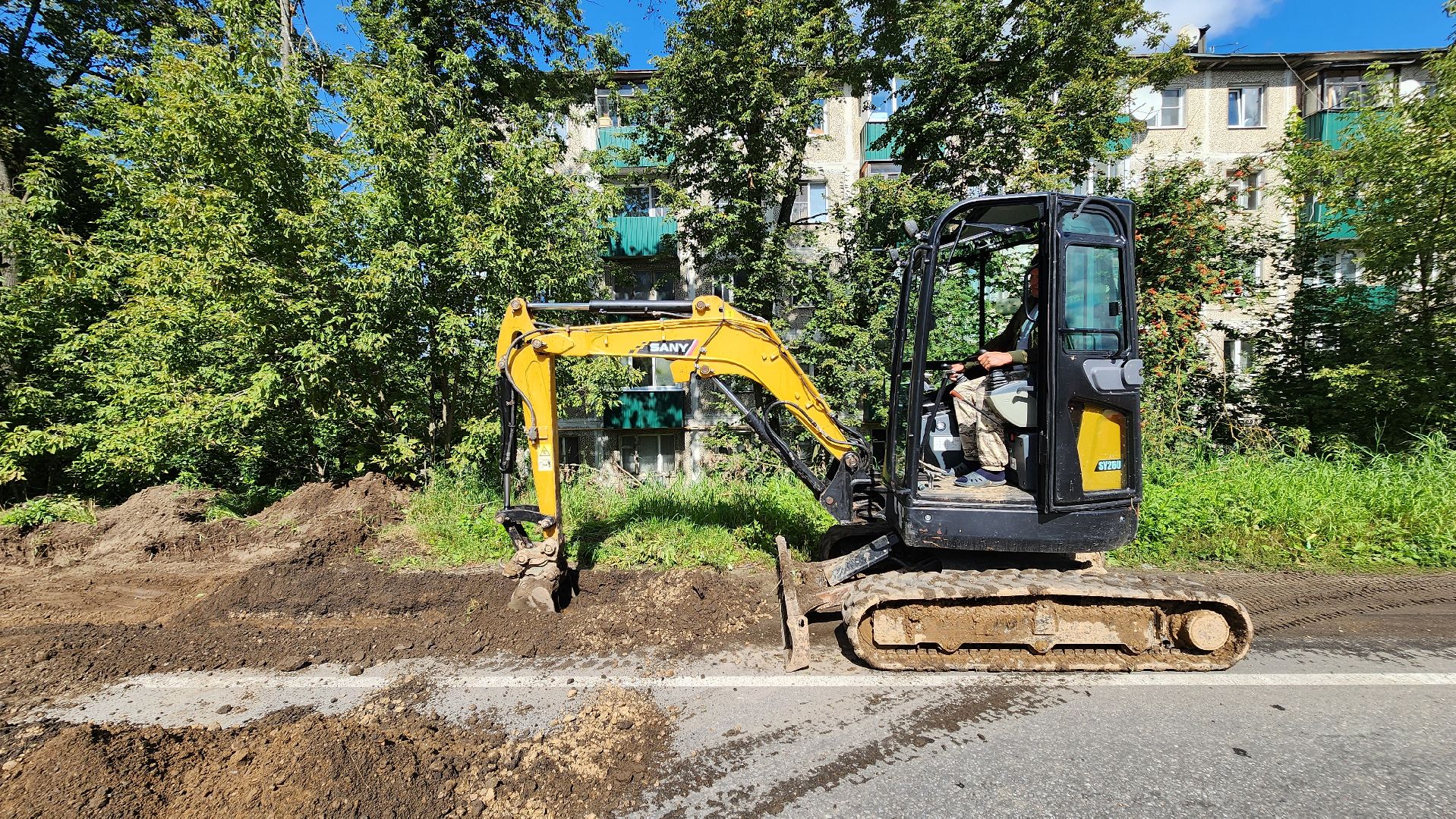 солнечногорск, тимоновское шоссе, дороги, строительство тротуара,