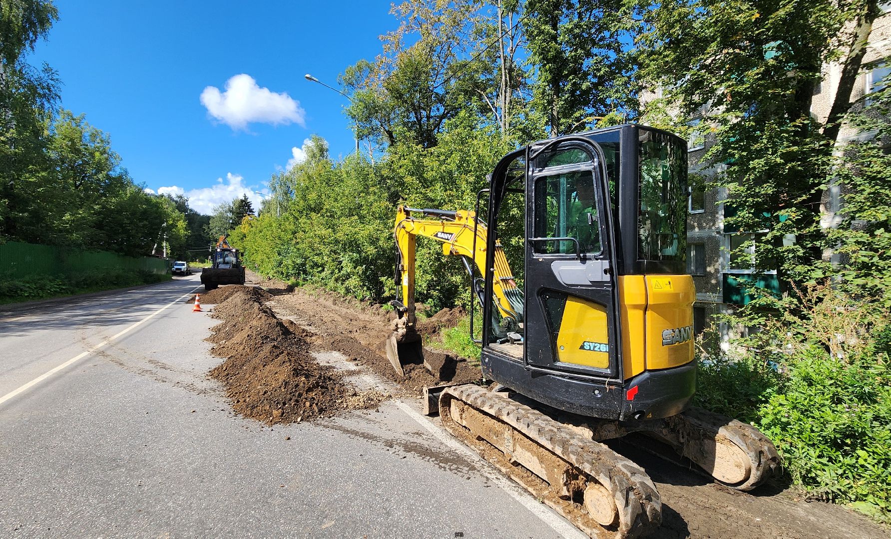 солнечногорск, тимоновское шоссе, дороги, строительство тротуара,