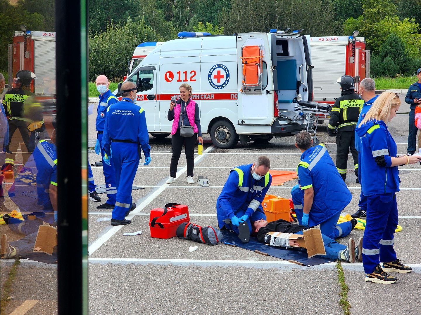 дубна, моссмп, учения спасателей, скорая помощь, дтп,