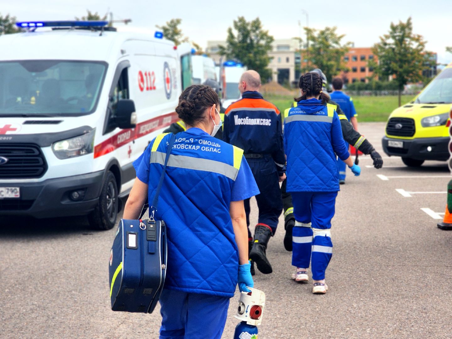 дубна, моссмп, учения спасателей, скорая помощь, дтп,