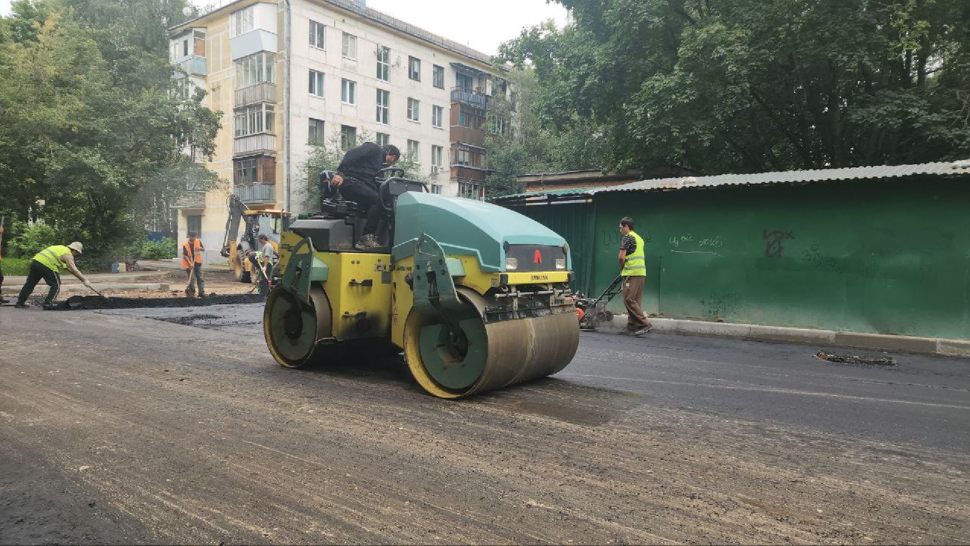 Асфальтирование , Укладка асфальта , Лобня,