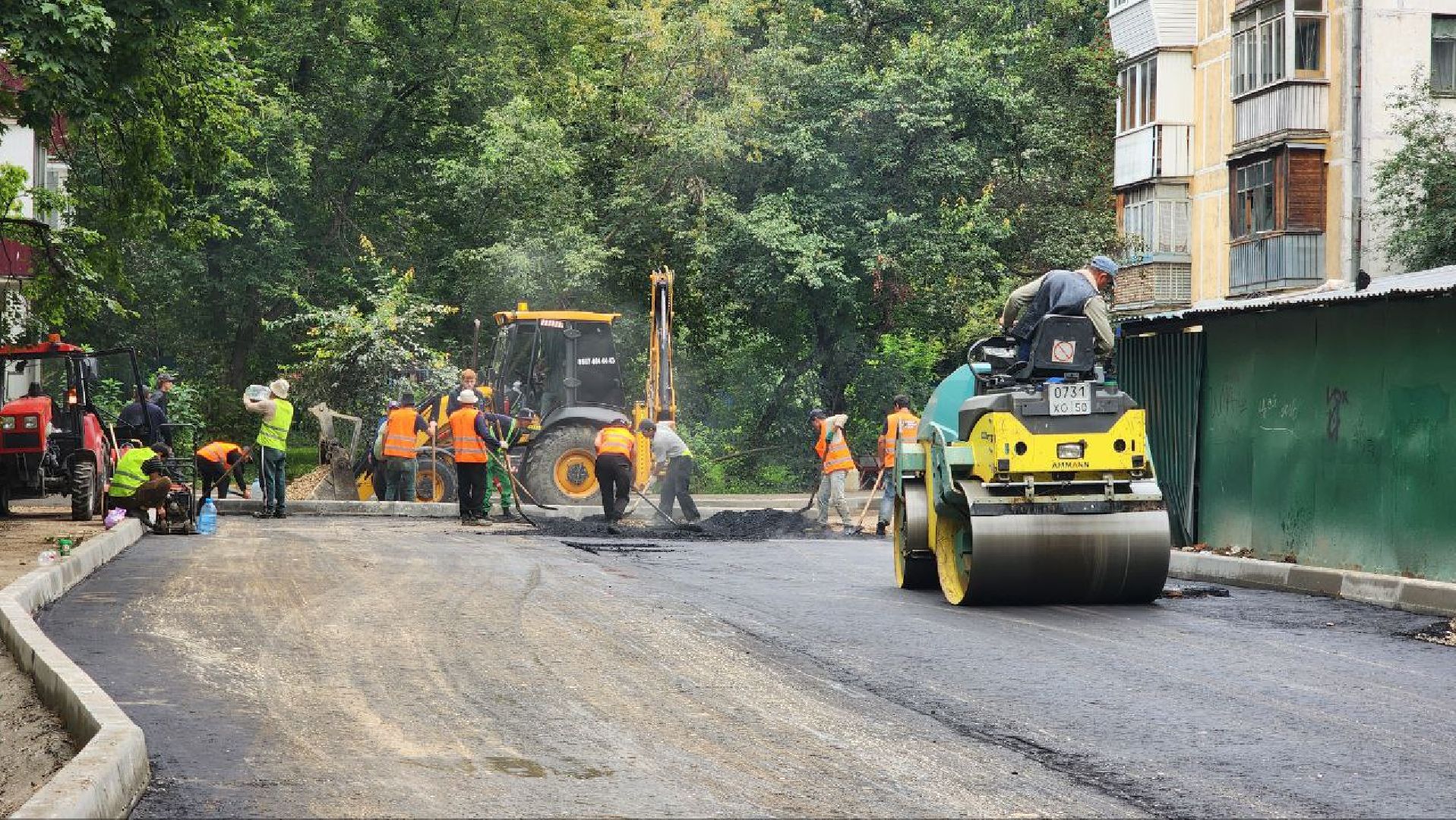 Асфальтирование , Укладка асфальта , Лобня,