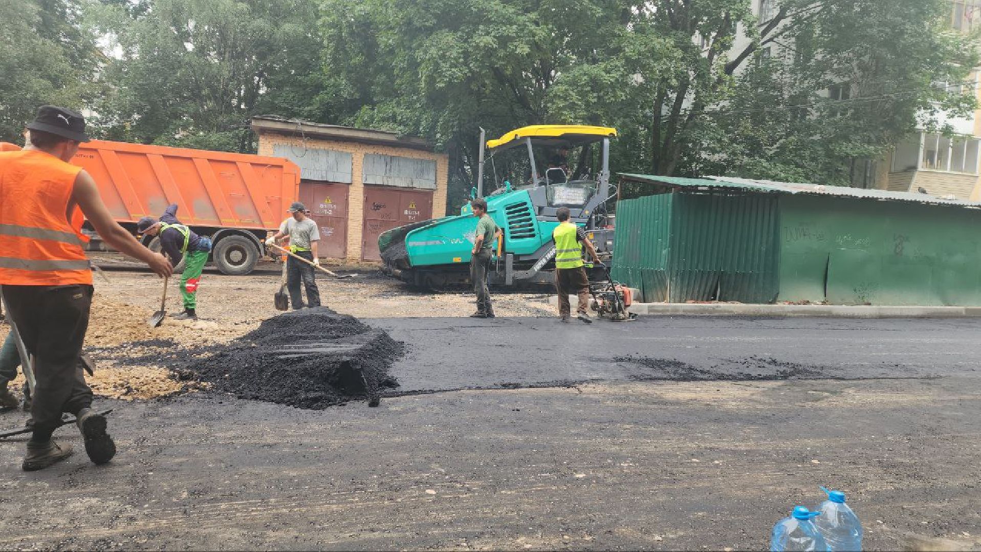 Асфальтирование , Укладка асфальта , Лобня,