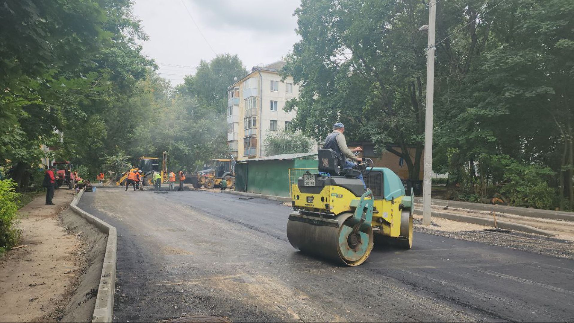 Асфальтирование , Укладка асфальта , Лобня,