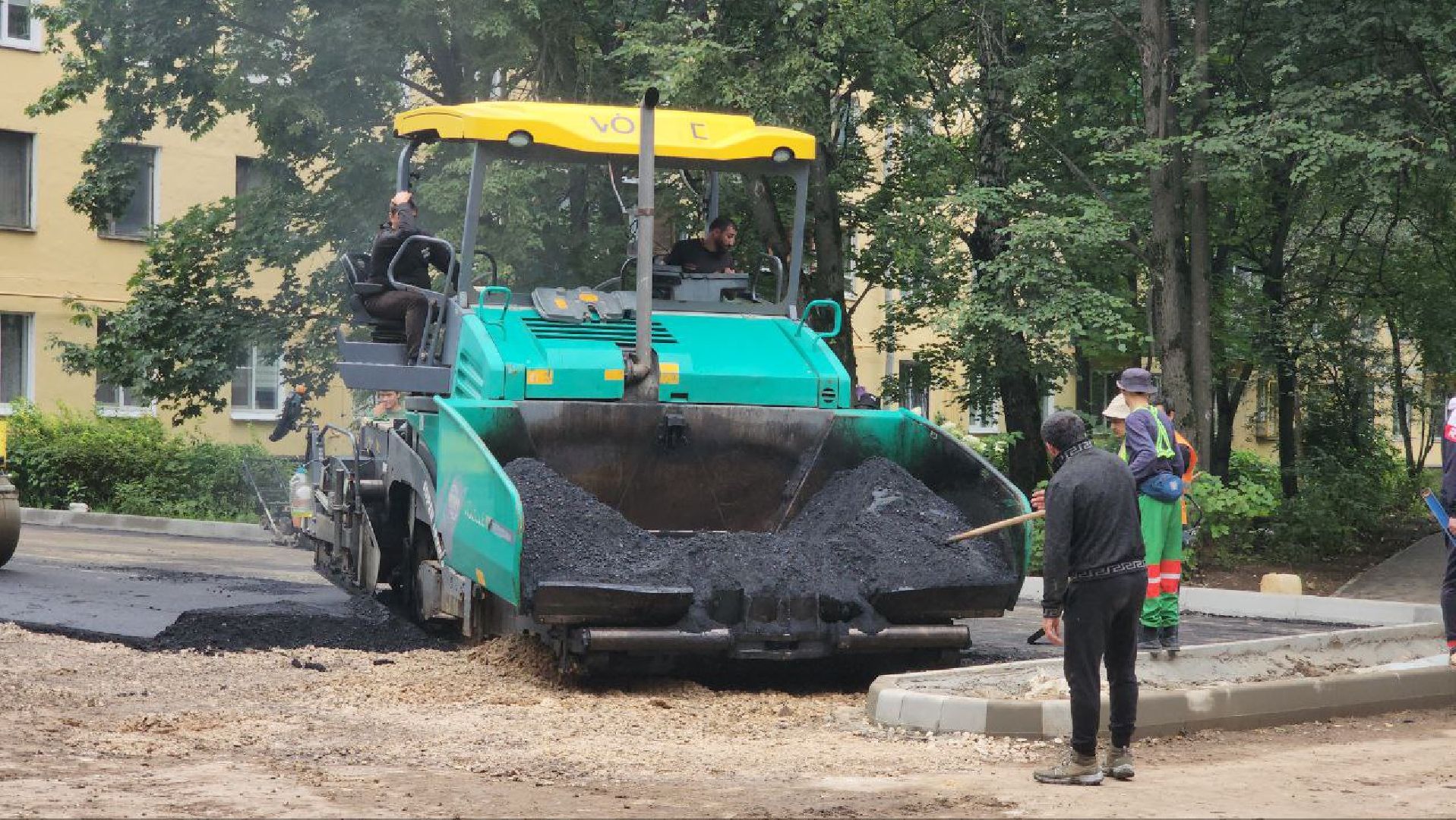 Асфальтирование , Укладка асфальта , Лобня,