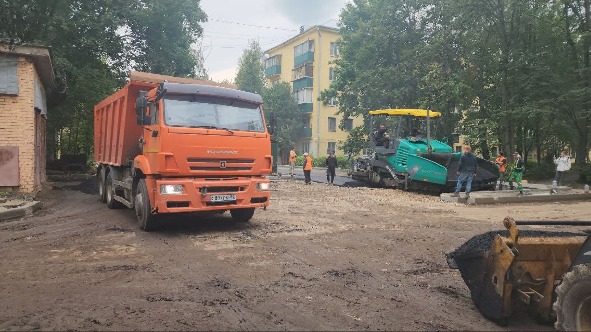 Асфальтирование , Укладка асфальта , Лобня,