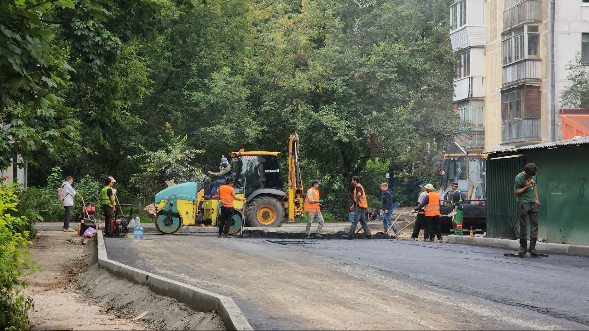 Асфальтирование , Укладка асфальта , Лобня,