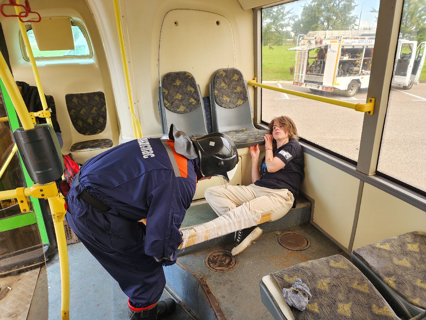 дубна, моссмп, скорая помощь, учения, волонтеры,