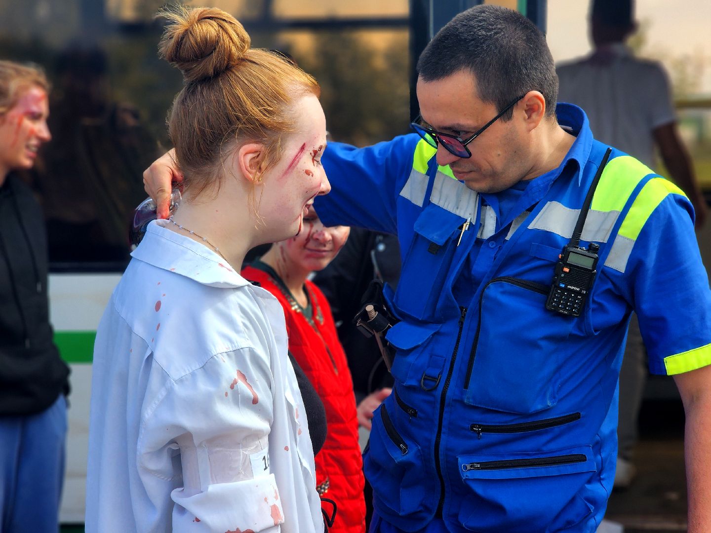 дубна, моссмп, скорая помощь, учения, волонтеры,